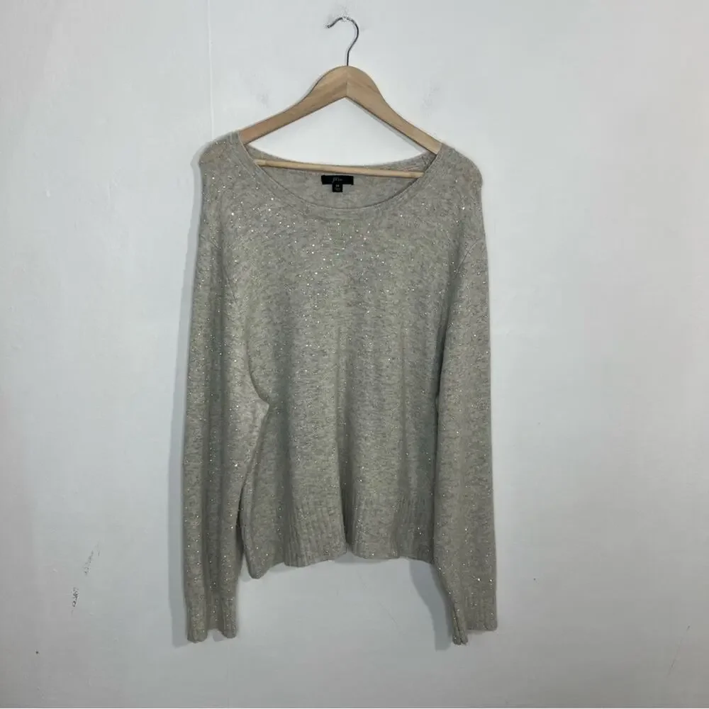 J.Crew Gemstone Sweater in Supersoft Wool Alpaca Yarn in Gray Size 3X